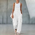 thumbnail image 2 of Noric Women Cargo Wide Leg Jumpsuit Baggy Bib Suspender Pants with Multi Pockets Adjustable Straps Long Length Casual Romper, 2 of 7