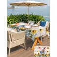 thumbnail image 6 of 54x80 Inch Outdoor Tablecloth with Umbrella Hole Zipper Rectangle Cute Pig Rectangular Tablecloths Outside Waterproof Yellow Sunflowers Beige Wooden Vintage Art Patio Table Cover for Picnic Party, 6 of 8