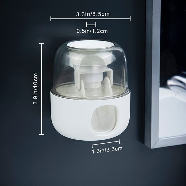 Exprimidor automático de pasta de dientes en forma de calabaza, salida separada para adultos y niños, montaje en pared para baño (blanco)