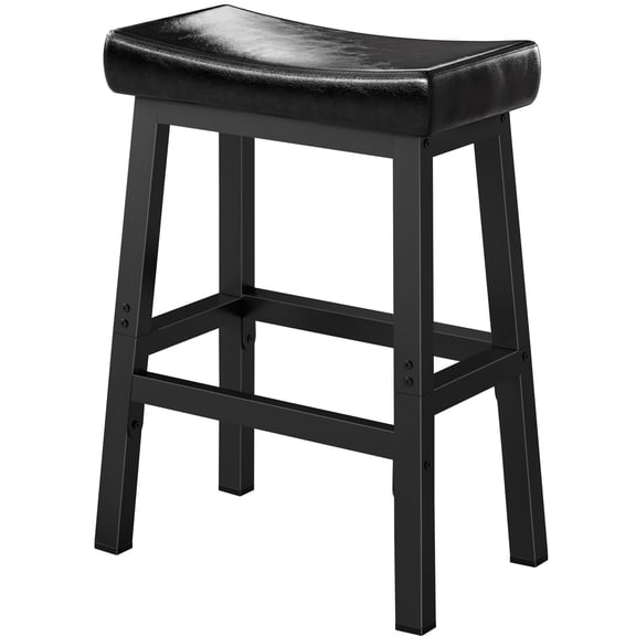 Rustic Bar Stools, 24 Inch Barstools, Counter Height Stools with Footrest, Wooden Stool for Kitchen Island, Heavy Duty Backless Chair for Dining Table Farmhouse Outdoor 1 PC
