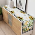 thumbnail image 4 of Sunflower Gnomes Table Runner - 60 Inch Long, Kitchen Dining Table Runner Dresser Scarves, Spring Farmhouse Country Daisy Leaf Plaid Farmhouse Decor for Coffee Tables Wedding Party Banquet, 4 of 8