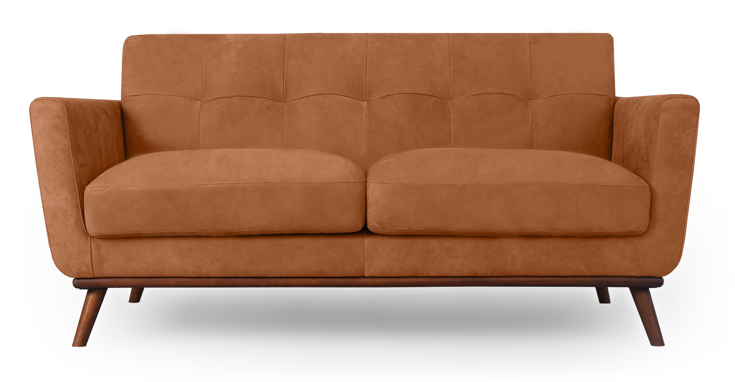 kaufman mid century leather sofa