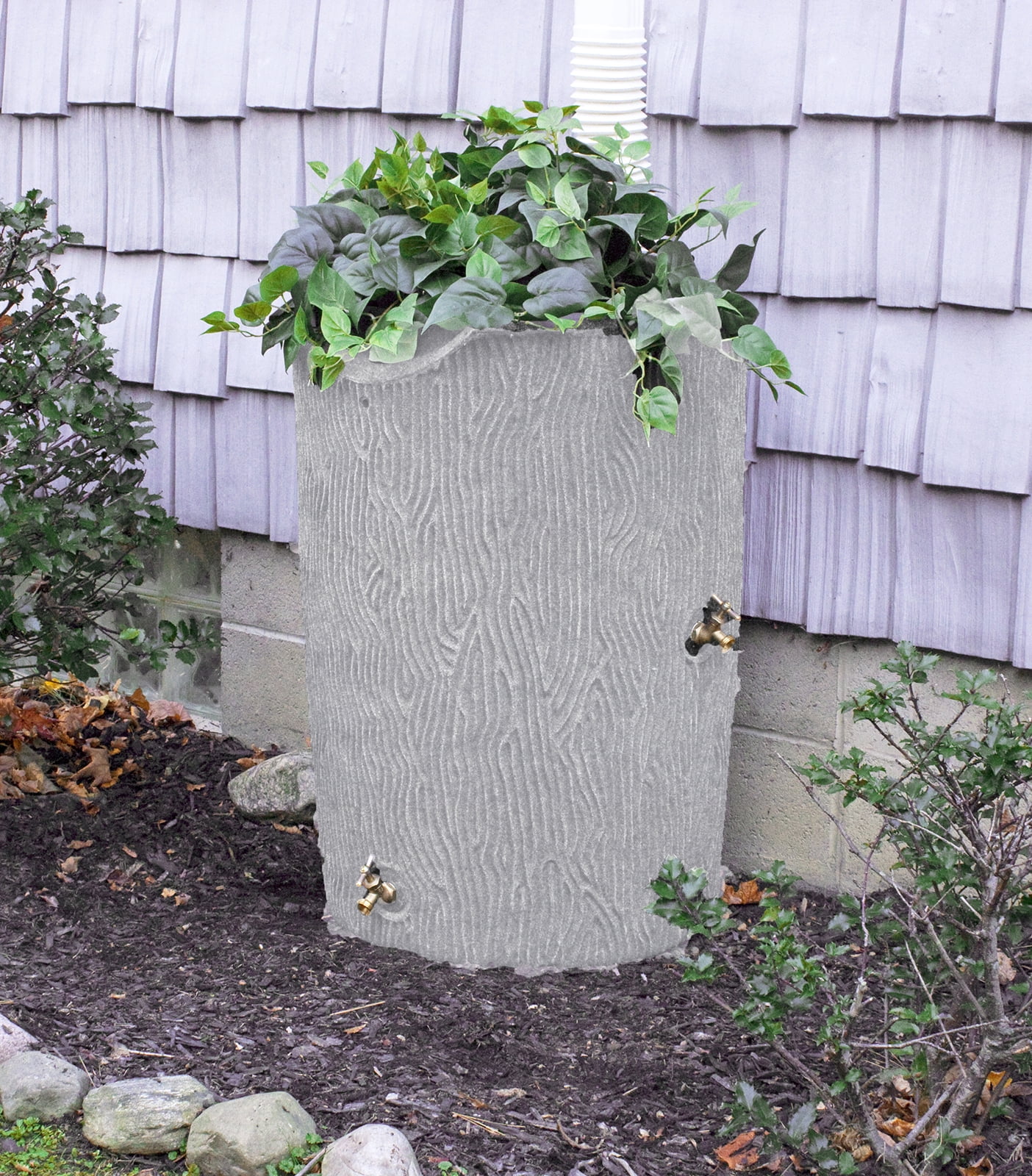 Impressions Bark 50 Gallon Rain Saver - Light Granite