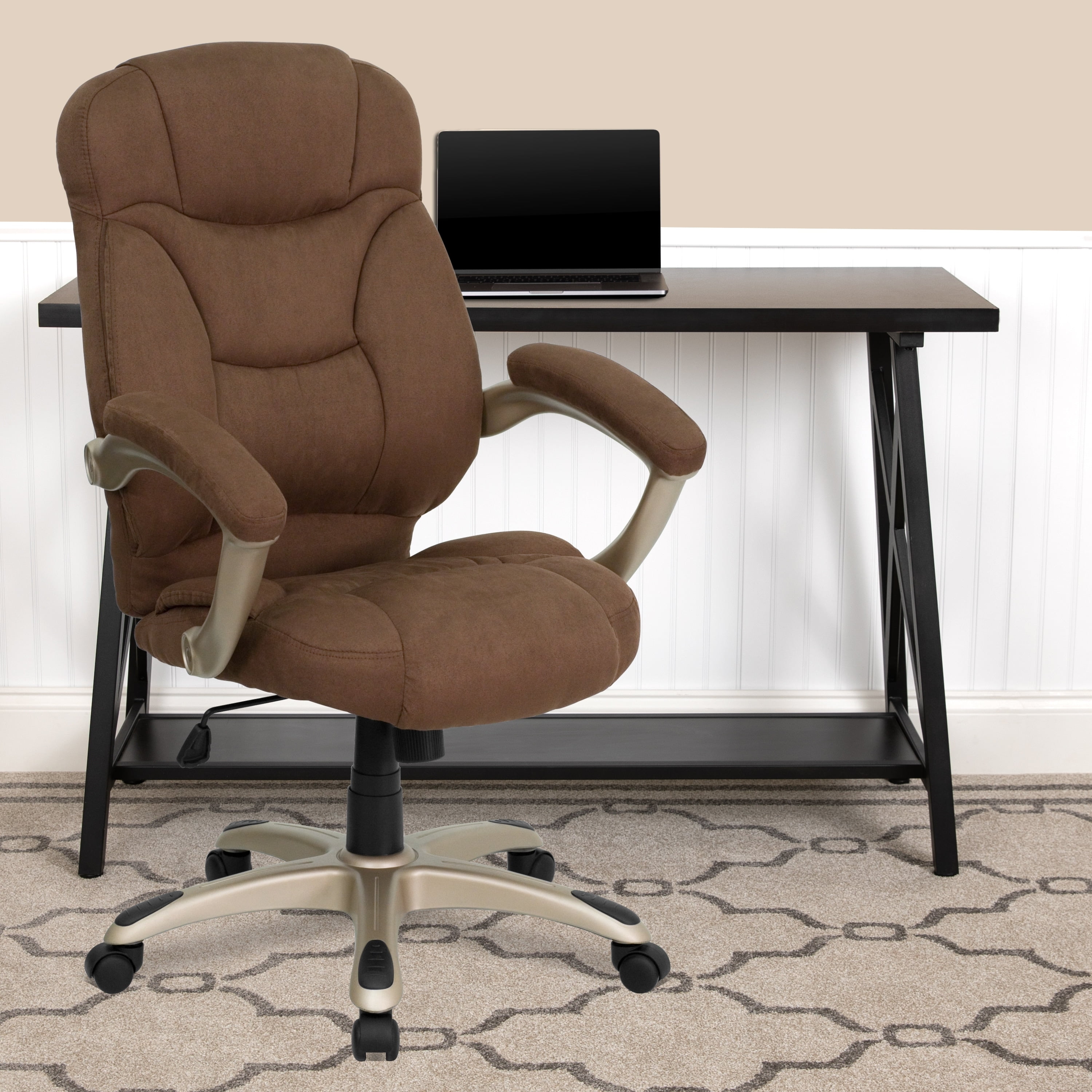 Flash Furniture High Back Upholstered Office Chair in Brown 