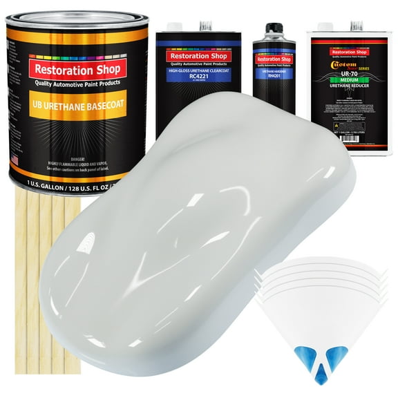 CHAMPIONSHIP WHITE Gallon URETHANE BASECOAT CLEARCOAT Car Auto Paint Kit