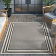 thumbnail image 7 of Well Woven Indoor/Outdoor Area Rug 7'10" x 9'10" Frankie Black & Beige Striped Border, 7 of 7