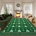 thumbnail image 4 of COZONY 9x12 Christmas Area Rug, Large Washable Foldable Rug for Conference Room, Ultra-Thin Non-Slip Holiday Carpet with Christmas Tree, Green, 4 of 13