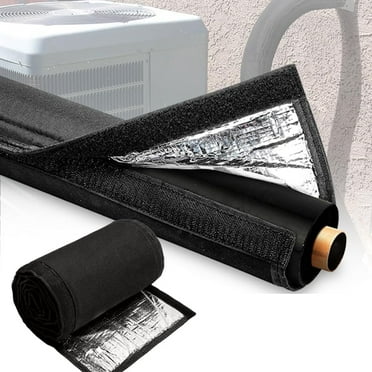 3 Layers HVAC Copper Pipe Insulation Cover, 72x10.2 Inch 600D Oxford AC Pipe Insulation Covers for Outside, Flexible Copper Line Insulation Sleeve, for Central Air Conditioning Mini Splits