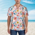 thumbnail image 4 of JUNZAN Floral Ditsy Pattern Hawaiian Shirt for Men,Summer Beach Casual Short Sleeve Button Down Shirts-Small, 4 of 9