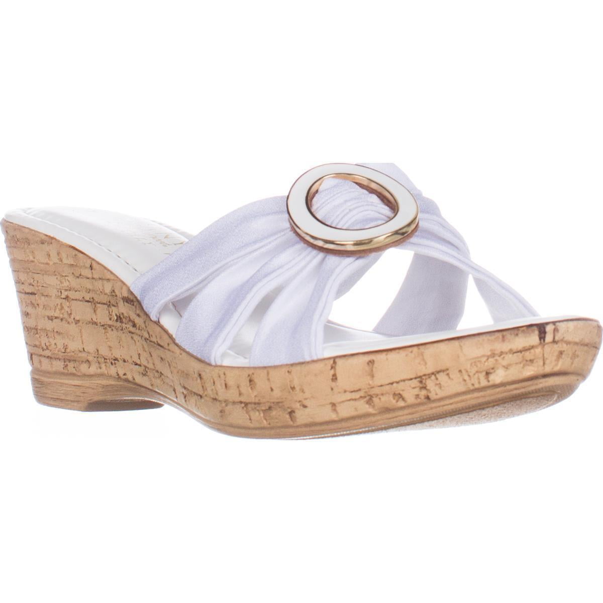 easy street white sandals