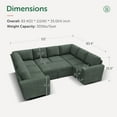 thumbnail image 2 of HONBAY 111” U-Shaped Sectional Pull-Out Sleeper Sofa with Storage for Living Room, Green, 2 of 8