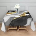 thumbnail image 3 of Black Marble Gold Line Pattern Square Tablecloth,Waterproof Square Table Cover,Wipeable Spillproof Washable Table Cover for Home Kitchen Party Decor 52"x52"(132x132cm), 3 of 6
