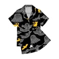 thumbnail image 5 of JIANLAI Nightgown Women's Cute Ghost & Floral All‑Over Print Notched Lapel Button‑Down Short‑Sleeve Top & Elastic Waist Shorts Loungewear Multiple Patterns Available S‑XXXL, 5 of 5