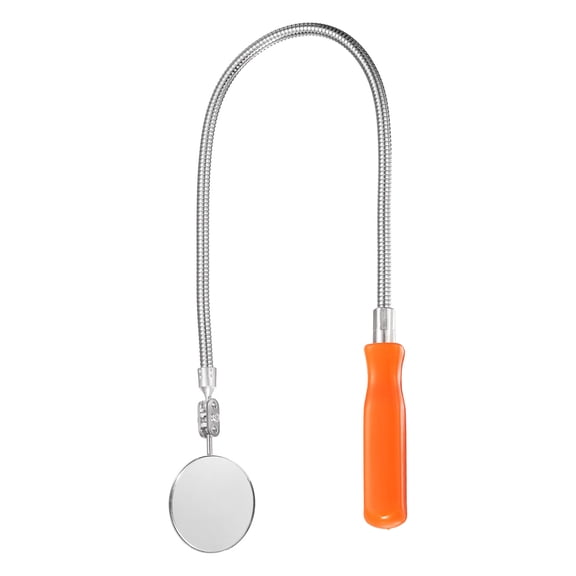 Telescoping Inspection Mirror 2" Round 23.8" 360 Degree Stainless Steel Inspection Swivel Head Extendable Mirrors with Pocket Clip for Technicians Mechanics Contractors, Red