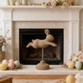 thumbnail image 6 of AURIGATE Easter Leaping Bunny on Stand, Wood-Look Rabbit Figurine with Pedestal Base, Spring Tabletop Decor for Home & Easter, 6 of 6