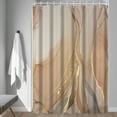 thumbnail image 2 of Brown Shower Curtain, Modern Grey and Tan Marble Shower Curtain for Bathroom Aesthetic Ink Texture Waterproof Shower Curtain Set with Hooks 72"W x 72"L (Pack of 1), 2 of 6