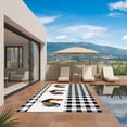 thumbnail image 3 of Black White Plaid Rooster Outdoor Rug for Patio/Deck/Porch, Non-Slip Large Area Rug 4 x 6 Ft, Vintage Farmhouse Checkered Indoor Outdoor Rugs Washable Area Rugs, Reversible Camping Rug Carpet Runner, 3 of 8