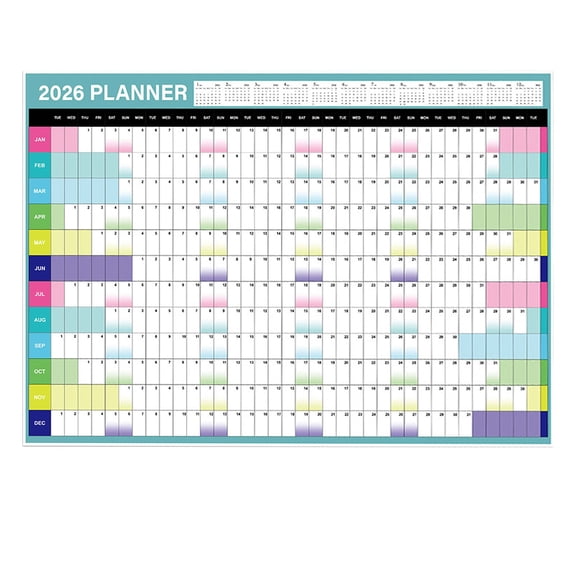 Clode Yearly Wall Calendar with Holidays Full Year Calendar One Page Annual Year Wall Calendar with Stickers Horizontal 29"X 20" (Open) Paper Folded 2026 Dog Wall Calendar