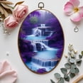thumbnail image 7 of Canvas Wall Art Thai Forest Waterfall Purple Trees Landscape Nature Waterfalls Foliage Oval Framed Canvas Prints Vintage Wall Hanging Decor for Home Office Decorations 8.6"x11.4", 7 of 7