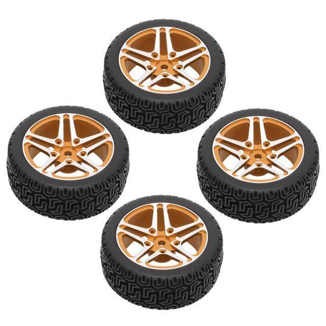 Neumáticos 4pcs Ruedas Y Neumáticos RC Establecido Neumático De Goma De Rueda De Aluminio Para HSP 94122 94123 TT01 WF06 1/10 RC Castler De Automóvil