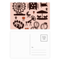 thumbnail image 1 of Amusement Park Facilities Black Outline Postcard Set Birthday Mailing Thanks Greeting Card, 1 of 3