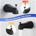 thumbnail image 4 of Wowow Single-Handle 5-Spray Settings Shower Faucet 1.8 GPM with Adjustable Head and Tub Spout in Matte Black (Valve Included), 4 of 8