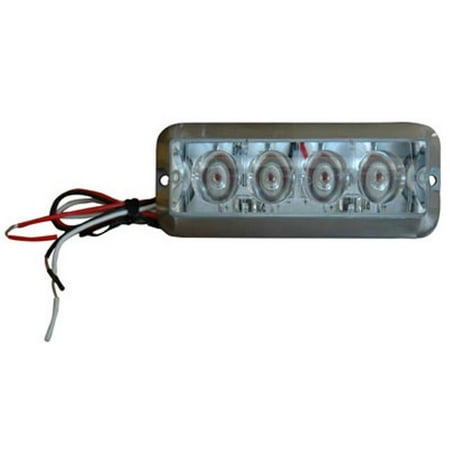 - Larson Electronics SL4-LED-RED 10 - 30V DC LED Strobe Beacon Light, Permanent Flush Mount - Red