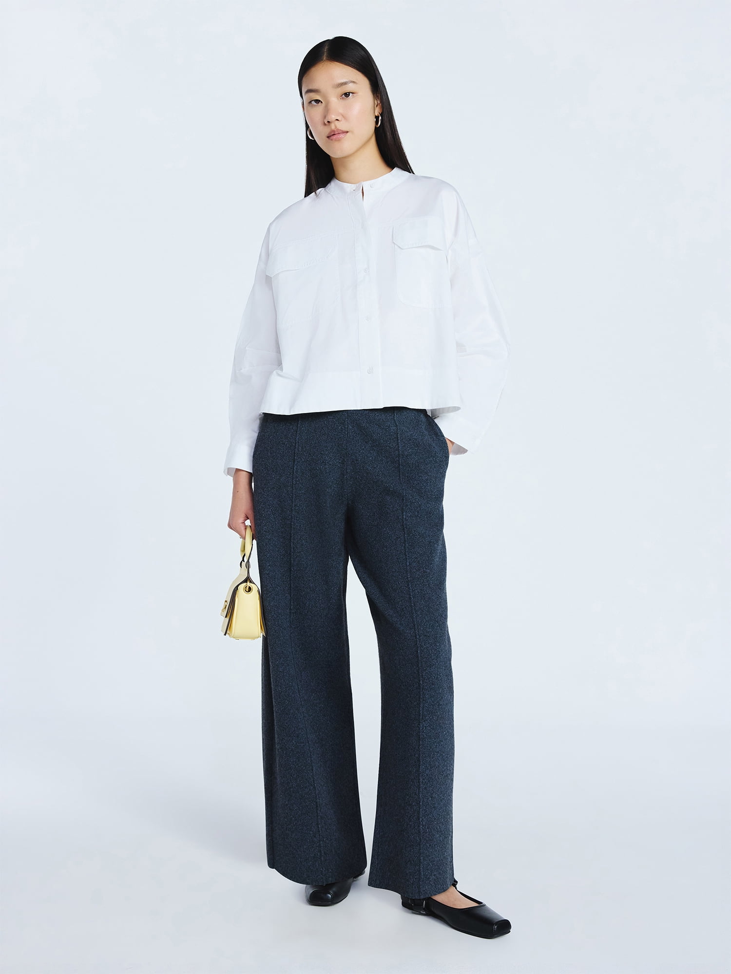 Scoop Women's and Women's Plus Cropped Oversized Button-Down Shirt, Sizes XS-4X