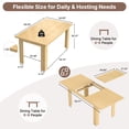 thumbnail image 4 of Hawsaiy 59–77" Extendable Farmhouse Dining Table for 6–8, Rectangular Space-Saving Kitchen Table with Hidden Leaf for Dining & Work, Natural, 4 of 9