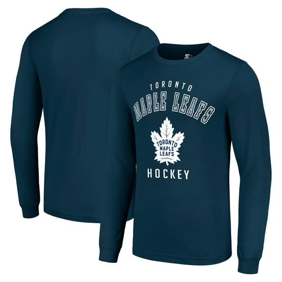 Men's Starter Navy Toronto Maple Leafs Logo Long Sleeve T-Shirt