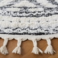 thumbnail image 3 of SAFAVIEH Moroccan Tassel Nessa Diamond Shag Area Rug, Ivory/Grey, 6'7" x 6'7" Round, 3 of 8