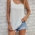 thumbnail image 1 of Plus Size Vacay Cami Top, Women's Plus Plain Eyelet Embroidered Split Straps Scoop Neck Cami Top, 1 of 5