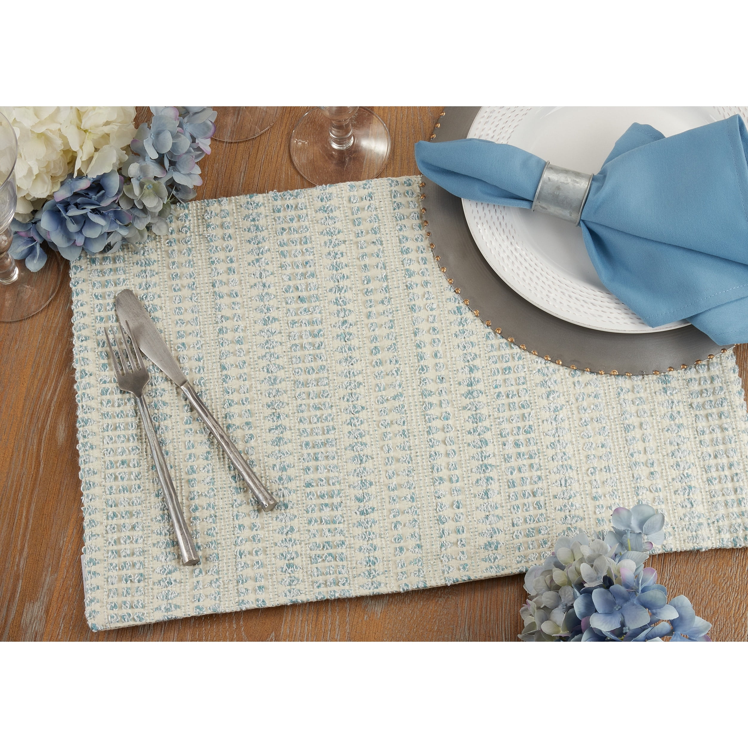Saro Lifestyle Woven Line Placemat (Set of 4)