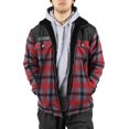 thumbnail image 2 of Ma Croix Men's Plaid Zip-Up Sherpa Lined Thermal Fleece Padded Cotton Jacket, 2 of 7