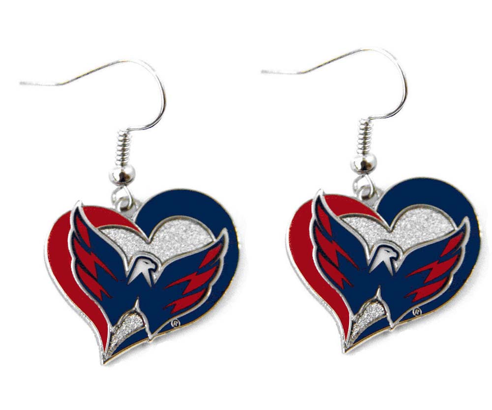 Washington Capitals Swirl Heart Earring 
