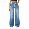 thumbnail image 2 of Womens Jeans Solid Color Effortless Everyday Casual Pants Comfortable Fit Work Weekend Wear Blue L, 2 of 4