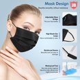 thumbnail image 5 of Disposable Face Mask Adults 3Ply Black with Ear Loop Safety 100Pcs Black, 5 of 6