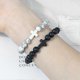 thumbnail image 4 of Pulsera de hombre con cruz de Jesús, piedras naturales, lava negra, turquesas, cuentas de ónix, pulseras con dijes, brazaletes de yoga para mujer, joyería de oración, regalos, 4 of 5