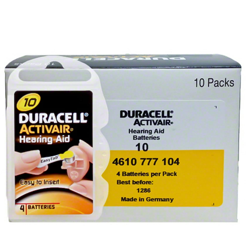 Duracell Size 10 Hearing Aid Batteries (40 Pack)