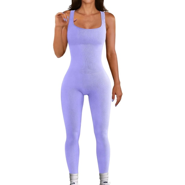 Body moldeador de yoga para mujer, mono acanalado, sin mangas, moldeador corporal.