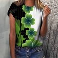 thumbnail image 2 of QIPOPIQ Chemises à Manches Courtes pour Femmes Col Rond T-Shirts de la Saint-Patrick Chemise Verte Trèfle Chemise Ample T-Shirts de la Saint-Patrick Chemise Amusante Chemises de Vacances Tunique T-Shirts Graphiques Offres, 2 of 9