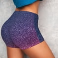 thumbnail image 2 of Sikiie Violet Glitter Print Workout Shorts Women Scrunch Butt Gym Shorts Seamless High Waist Tummy Control Yoga Biker Athletic Shorts, 2 of 5