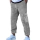 thumbnail image 1 of Pantalones de chándal vintage de pana para hombre: cintura elástica, dobladillo con cordón, poliéster, ropa urbana hip hop, 1 of 4