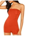 thumbnail image 1 of Timegard Bodysuits for Women Sleeveless Solid Color Slim Fitting Tube Short Rompers Summer Casual Jumpsuit, 1 of 4