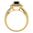 thumbnail image 4 of Halo Engagement Ring for Women - 1.3125ct Natural Onyx in 18K Yellow Gold Promise Ring, 4 of 6