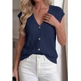 thumbnail image 2 of BTFBM Sweater Vest Women V Neck Cap Sleeve Button Down Knit Tops Spring Summer Loose Lightweight Cardigan Vests, 2 of 7