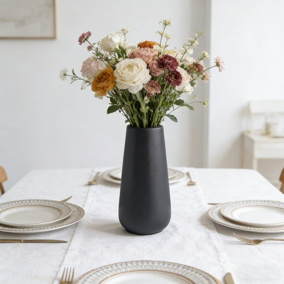 Rirozkan Plastic Vase, Decorative Vase, Mini Vase for Dry Flowers, Pampas Grass Vase, Tabletop Flower Vase for Coffee Table, Desk, Shelf