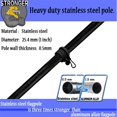 thumbnail image 2 of DIIG 6FT Flag Pole Kit,Stainless Steel American US Flagpole for Outdoor Garden Yard House Black(Without Bracket), 2 of 6