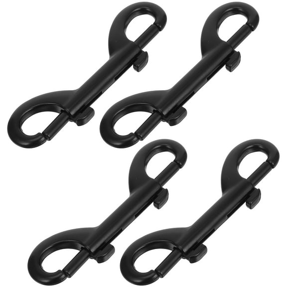 BESTYASH 4Pcs Versatile Double Ended Bolt Snaps Black Metal Clips for Dog Collar Hardware