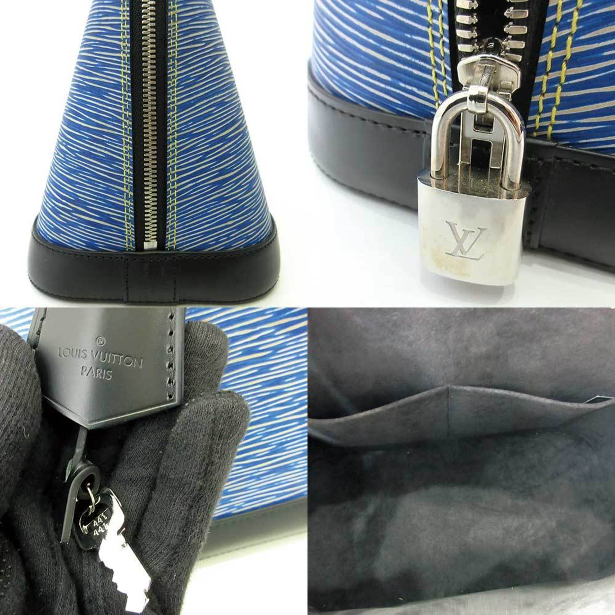 Authenticated Used Louis Vuitton Alma PM Blue Handbag Women's Epi
